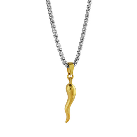 Medium Cornetto Pendant Necklace // Gold