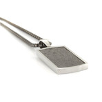 Greystone Dog Tag Necklace // Silver + Gray