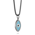 Evil Eye Pendant Necklace // Light Blue