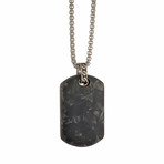 Special Stone Dog Tag Necklace // Black