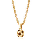 Soccer Ball Pendant Necklace // Gold