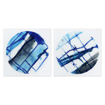 Blue Stripes 1&2 // Frameless Printed Tempered Art Glass (Blue Stripes 1 Only)