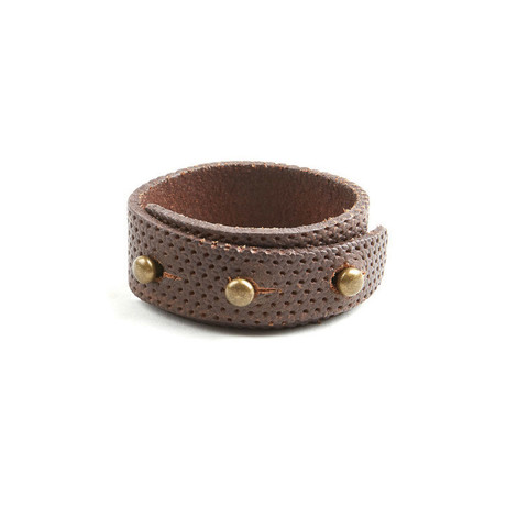 Cowhide Rugged Style Bracelet // Brown