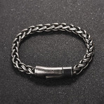 Rounded Basket Weave Bracelet // Antique Silver