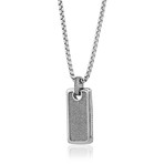 Textured Dog Tag Necklace // Silver