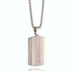 Damascus Striped Dog Tag Necklace // Silver