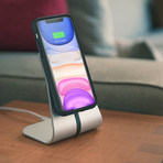 Magnetic Qi Wireless Charging Desk Stand (Silver)