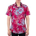 Trayvon Short-Sleeve Button-Up Shirt // Red (XS)