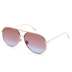 Women's By Dior Sunglasses // Gold + Red Blue Gradient