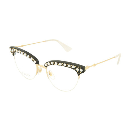 Women's Cat Eye Optical Frames // Black + Gold