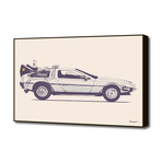 Famous Car #2 - Back to the Future's Delorean (20"W x 16"H x 1.5"D)