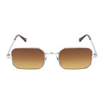 Men's Square Sunglasses // Silver + Brown