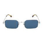 Men's Square Sunglasses // Silver + Blue