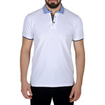 Solid Color Polo Shirt // White (L)