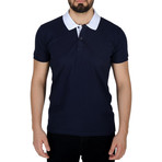 Solid Color Polo Shirt // Dark Blue (L)