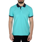 Solid Color Polo Shirt // Light Turquoise (L)
