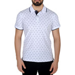 Cloud Print Polo Shirt // White (L)