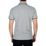 Cloud Print Polo Shirt // Light Gray (L)