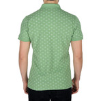 Compas Print Polo Shirt // Green (S)