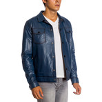 Edgar Leather Jacket // Blue (XL)