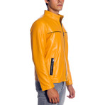 Kyle Leather Jacket // Yellow (L)