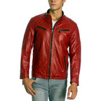 Gayson Leather Jacket // Red (2XL)