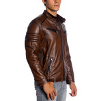 Kegan Leather Jacket // Antique (4XL)