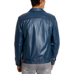 Konner Leather Jacket // Blue (4XL)