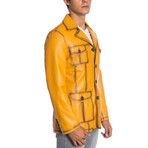 Yandell Leather Jacket // Yellow (XL)
