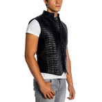 Lindsay Leather Vest // Black (4XL)