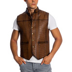 Youngston Leather Vest // Antique (2XL)