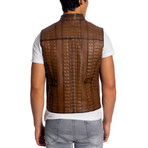 Youngston Leather Vest // Antique (3XL)