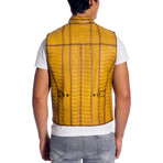 Caden Leather Vest // Yellow (XS)