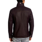 Ubaid Leather Jacket // Claret Red (4XL)