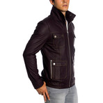 Ubaid Leather Jacket // Claret Red (XS)