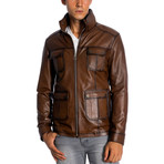 Tyron Leather Jacket // Antique (XL)