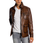 Tyron Leather Jacket // Antique (4XL)