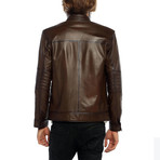 Kiran Leather Jacket // Brown (3XL)