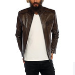 Kiran Leather Jacket // Brown (3XL)