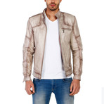 Darcy Leather Jacket // Beige (L)