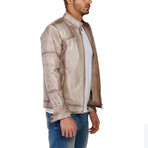 Darcy Leather Jacket // Beige (4XL)