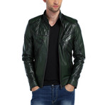Elton Leather Jacket // Green (XS)