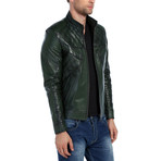 Elton Leather Jacket // Green (XL)