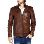Riley Leather Jacket // Brown (XS)