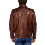 Riley Leather Jacket // Brown (4XL)