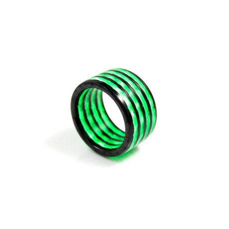 Aurora Carbon Fiber Ring // Green (7)