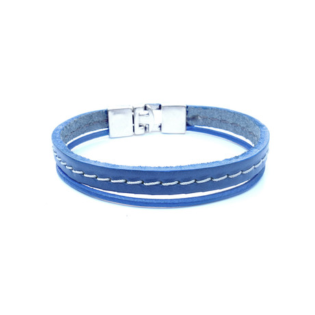 Touch Collection // Stitch Bracelet + Toggle Clasp // Denim Blue + Cream