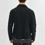 Distressed Shirt Jacket // Black (S)