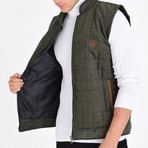 Quilted Textured Vest // Green (M)