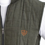Quilted Textured Vest // Green (L)
